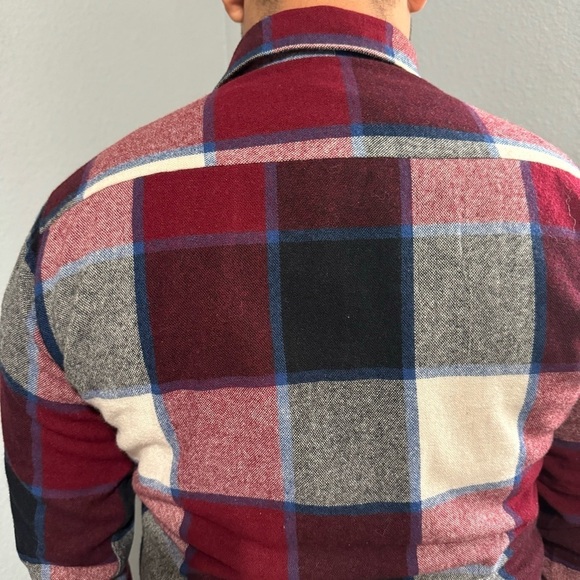 Jonathan David Men Wool blend Long Sleeves Button-down Plaid Flannel Shirt Sz L - Picture 12 of 17